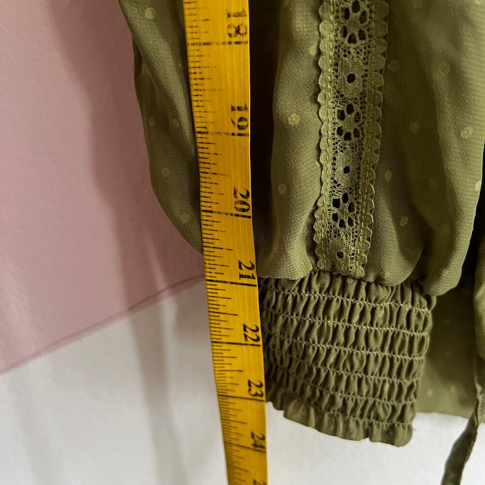 Vintage Sheer Peasant Top,‎ Y2K Cottagecore Whimsical Feminine Large - Picture 4 of 5
